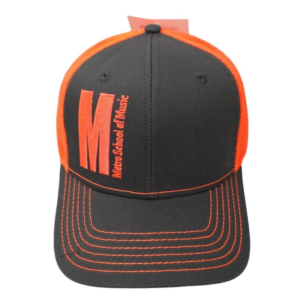 Metro School Of Music Embroidered Logo Mesh Snapback Cap Trucker Baseball Hat